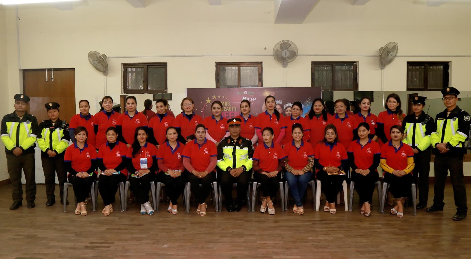 हाछेथुद्धारा मिसेज व्यूटी क्वीन नेपालका प्रतियोगीहरुलाई ट्राफीक सम्वन्धी जानकारी